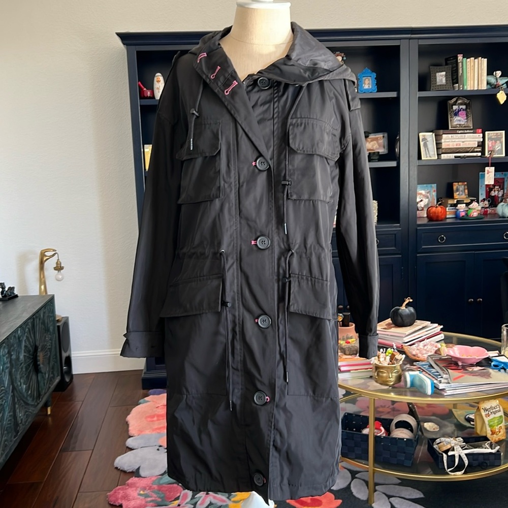 Avec Les Filles black trench raincoat size S
